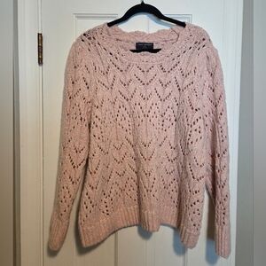 Cozy Pink Knit Sweater Lane Bryant Size 18/20